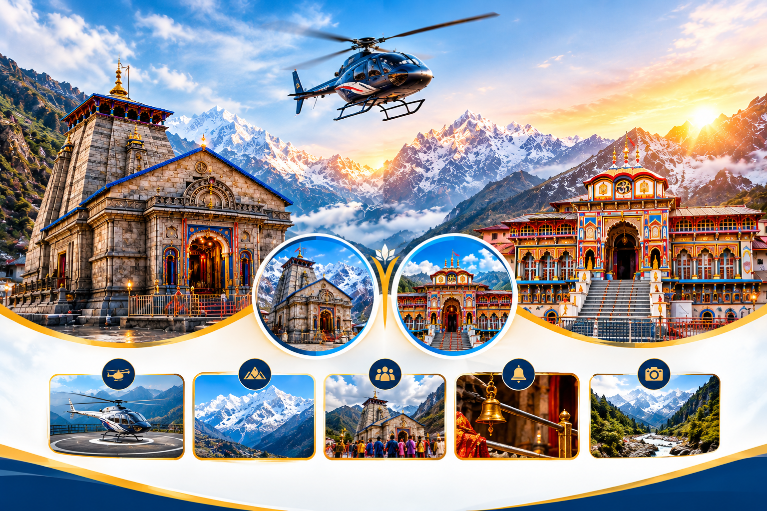 Do Dham Yatra by Helicopter Options — package image